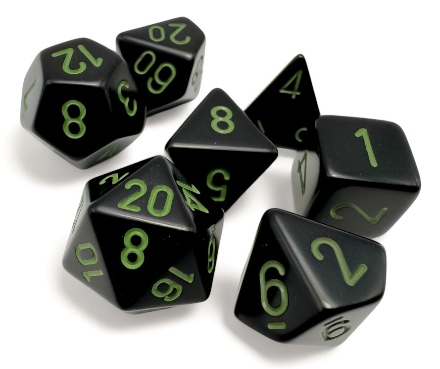 Opaque: Polyhedral Black/green 7-Die Set