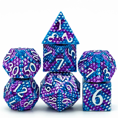 Dragon Scale: Ice - Metal RPG Dice Set