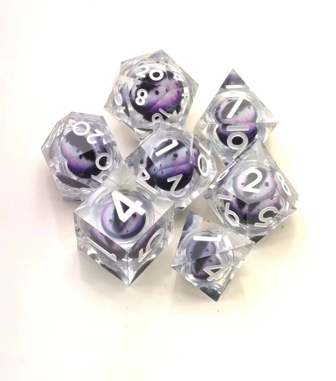 Sharp Edge Moving Eye RPG Dice Set - Medusa's Gaze