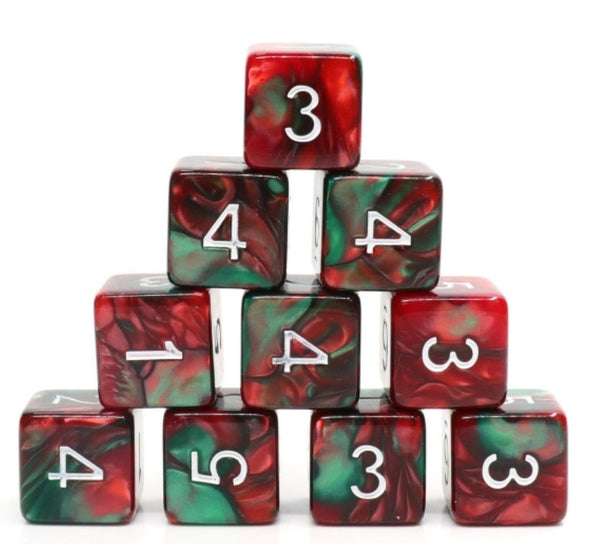 12 piece D6's - Burning Bush