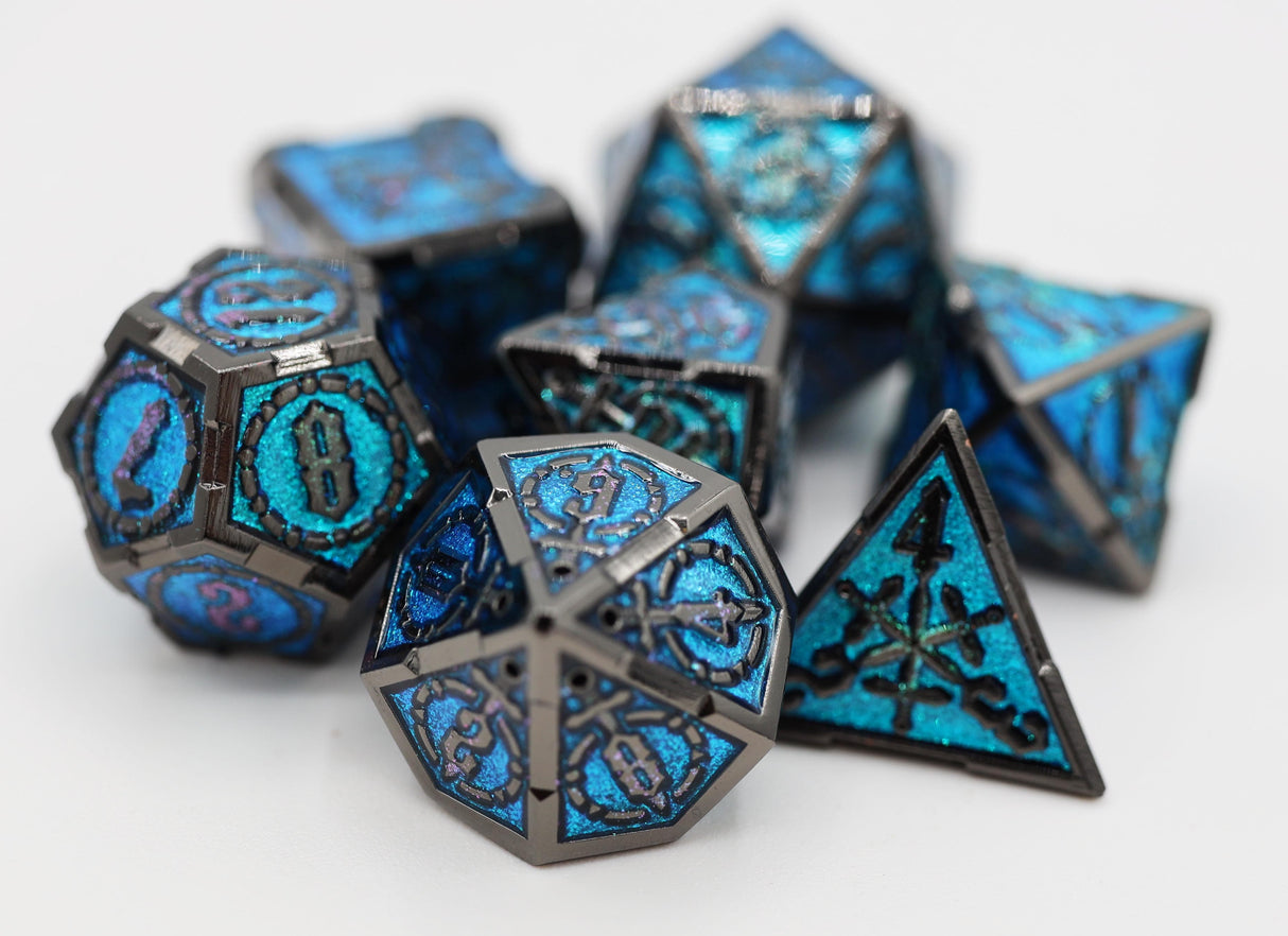 Crossed Swords: Sword of the Deep - Metal RPG Dice Set