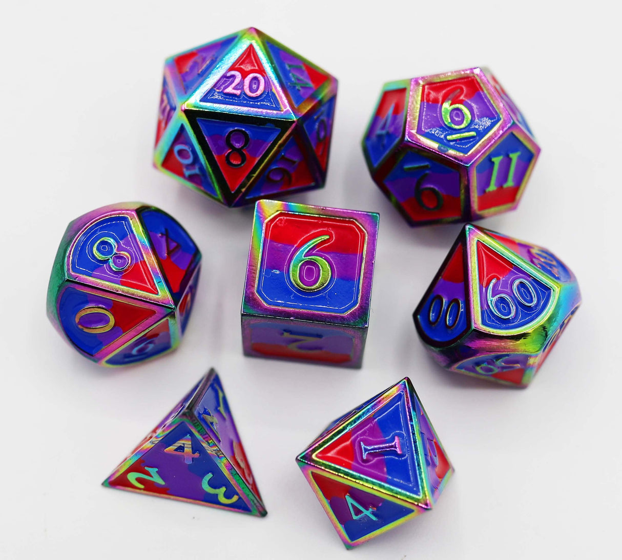 Bisexual Pride Flag - Metal RPG Dice Set