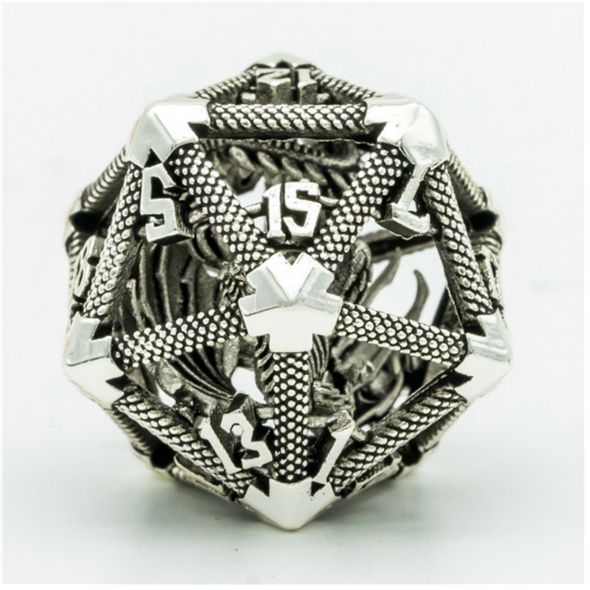 Hollow Dragon Keep D20 - Silver