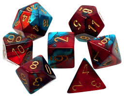 7-Die Set Gemini: Red-Teal/Gold