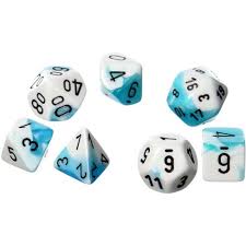 7-Die Set Gemini: Teal-White/Black