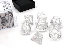 7-Die Set Translucent: Clear/White