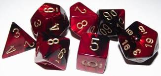 7-Die Set Gemini: Black-Red/Gold