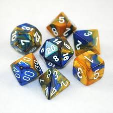 7-Die Set Gemini: Blue-Gold/White