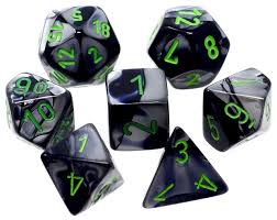 7-Die Set Gemini: Black-Grey/Green