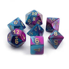 7-Die Set Gemini: Purple-Teal/Gold