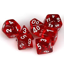 7-Die Set Translucent: Red/White