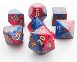 7-Die Set Gemini: Blue-Red/Gold