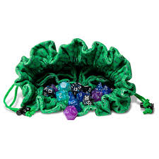 Dragon Storm Velvet Compartment Dice Bag: Green Dragon Scales