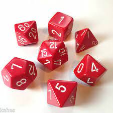 7 Die Set Opaque Red/White