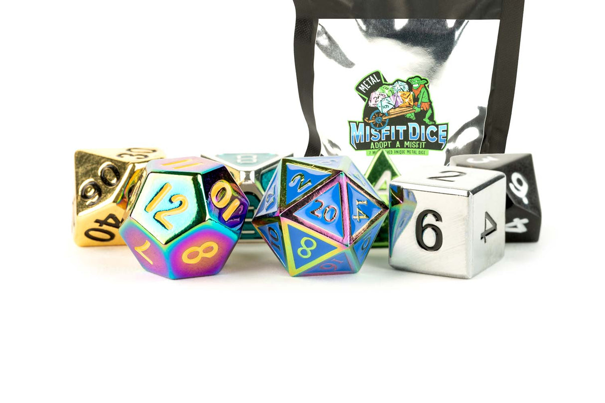 Mystery Misfit Metal Polyhedral Dice Set