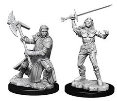 D&D Nolzur`s Unpainted Minis: Female Half-Orc Fighter